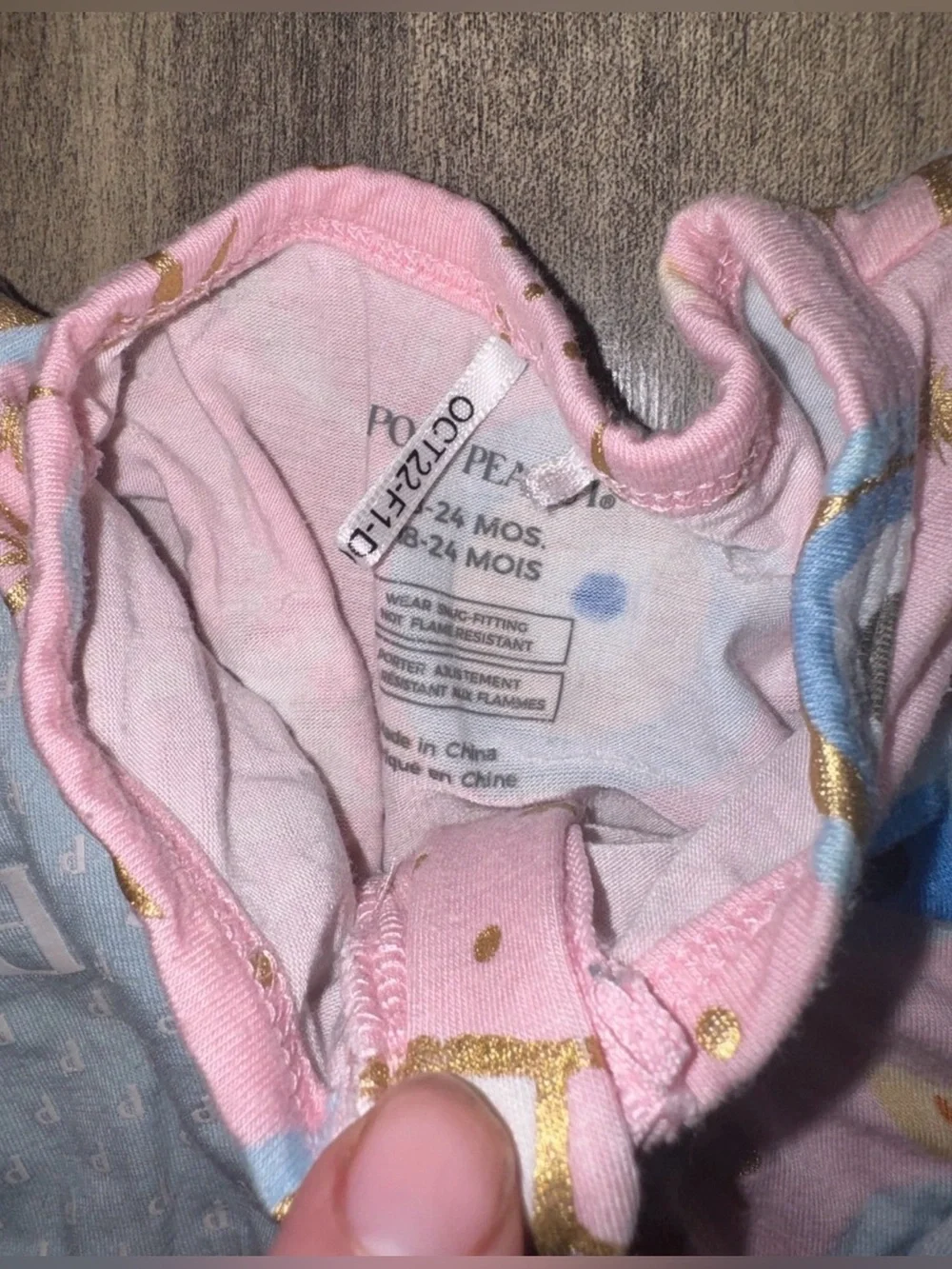 Posh Peanut Fiona Evil Eye Zippered Footie Bamboo Pink Gold Foil 22’ 18-24M RARE